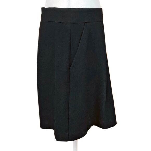 Trina Turk Pleated A-Line Mini Skirt Size 4 Black Pockets Lined Exposed Zipper - Picture 4 of 7